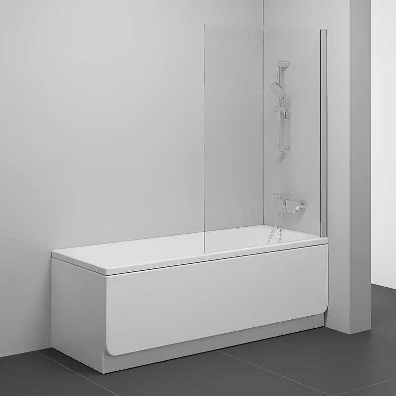 Fiksna stena za kopalno kad Ravak Pivot 80 cm v izvedbi satin s prozornim varnostnim steklom