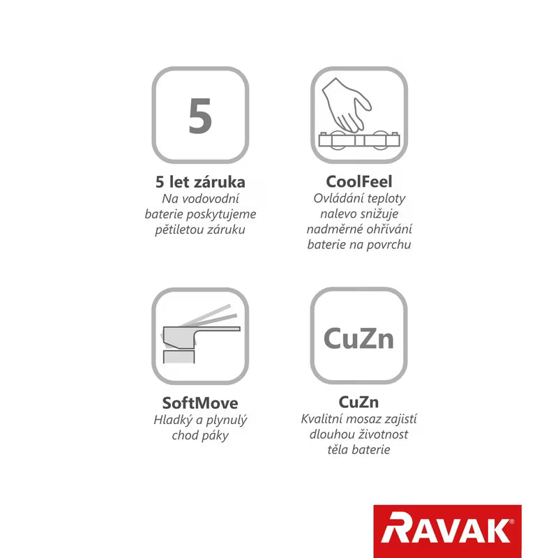 Stenska armatura za tuš Ravak Puri v krom izvedbi s tehnologijo CoolFeel