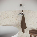 Kotna polica Ravak Slim C u izvedbi satin/krom s perforiranom površinom i donjim kukicama