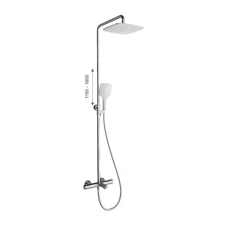 Ravak Termo 300 tušni sistem s termostatsko armaturo in nadglavno prho 25 cm v dizajnu Chrome