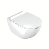 Bela viseča WC školjka Ravak Vita RimOff brez klasičnega splakovalnega roba s skritim pritrjevanjem EasyFix.