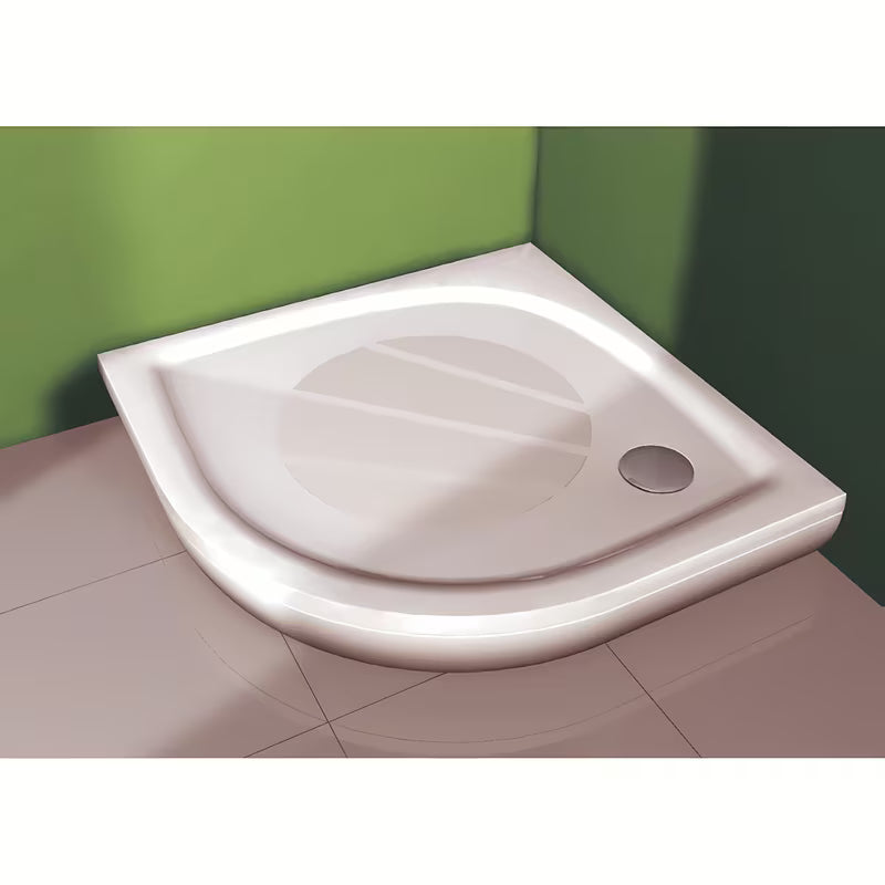 Bel čelni obložni panel za četrtkrožno tuš kad Ravak Elipso Pro Flat R550 s pritrdilnimi sponkami