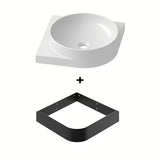 Bijeli viseče keramički umivaonik Ravak Yard 45x45 cm sa sniženom odlagališnom plohom