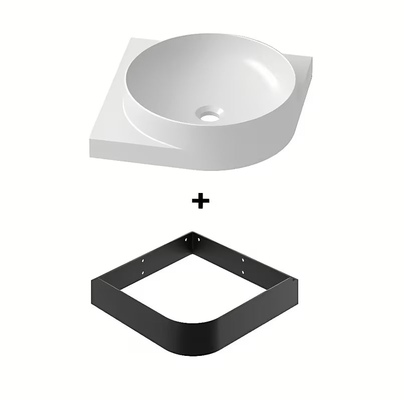 Bijeli viseče keramički umivaonik Ravak Yard 45x45 cm sa sniženom odlagališnom plohom