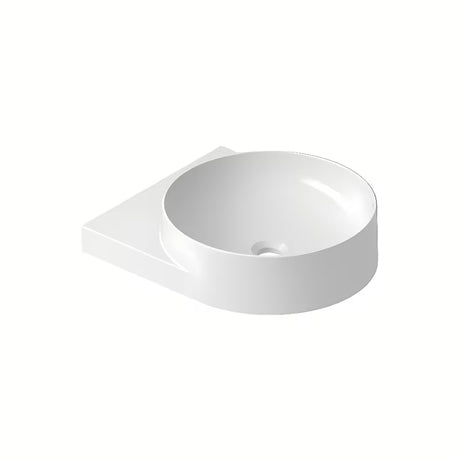 Bijeli keramički viseči umivalnik Ravak Yard 40 brez preliva s otvorom pro za stojeću slavinu.