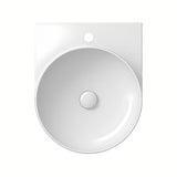 Bijeli keramički viseči umivalnik Ravak Yard 40 brez preliva s otvorom pro za stojeću slavinu.