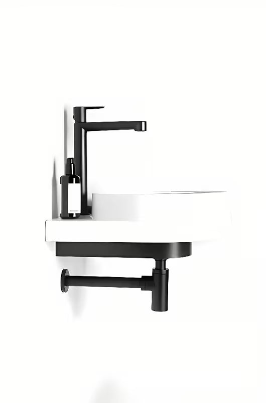 Bijeli keramički viseči umivalnik Ravak Yard 40 brez preliva s otvorom pro za stojeću slavinu.