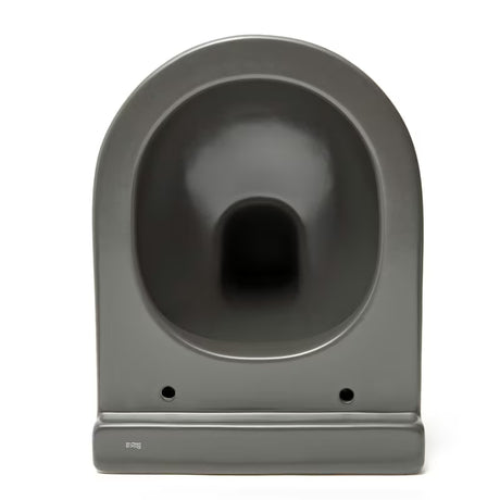 Viseča WC Školjka Roca Inspira u mat boji onyx s bezrubnom izvedbom Rimless i skrivenim pričvršćenjem.