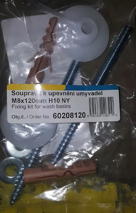 Montažni komplet Roca Nexo pro za pritrditev pisoarja in umivalniki s kovinskimi elementi in plastičnimi pušami.