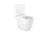 Bel stoječa WC školjka kombi Roca Ona brez splakovalnega kroga z vario odtokom in tehnologijo Roca Rimless®.