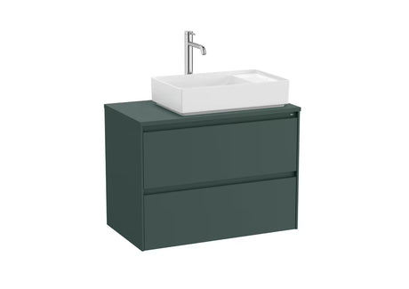 Viseča omarica pod umivalnikom Roca Ona v mat zeleni barvi v dimenziji 79,4x45,7x58,3 cm.