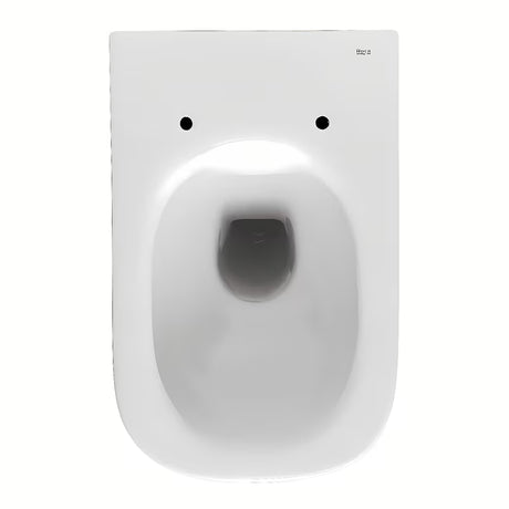 Beli viseča WC školjka Roca The Gap z izvedbo Rimless brez splakovalnega kroga in oglato zasnovo