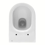 Bel viseča WC školjka Roca The Gap z izvedbo Rimless in sijajno glazirano površino.