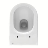 Bel viseča WC školjka Roca The Gap z izvedbo Rimless in sijajno glazirano površino.