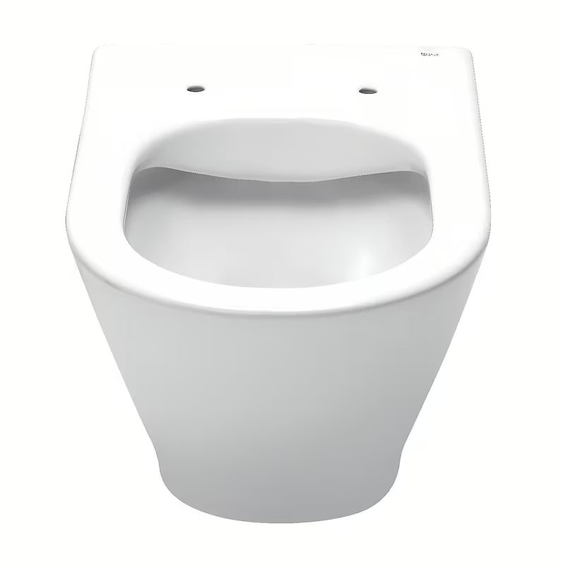 Beli viseča WC školjka Roca The Gap Round s wc desko mehko Zapiranje Soft Close pro s tihim zapiranjem