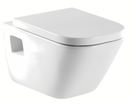 Bijeli viseča WC školjka Roca The Gap od keramike s dubokim ispiranjem i štednim ispiranjem 3/4,5 l.