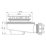 Nizek sifon za kad Roth s plastično kromirano rozeto pro odtok 90 mm
