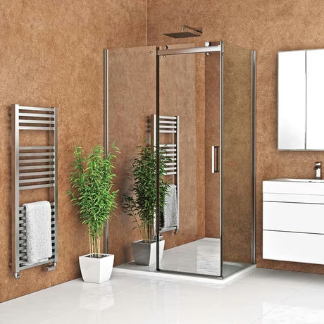 Roth Ambient Line drsno tuš vrata za nišo 130 cm v sijajnem kromu s prozornim steklom