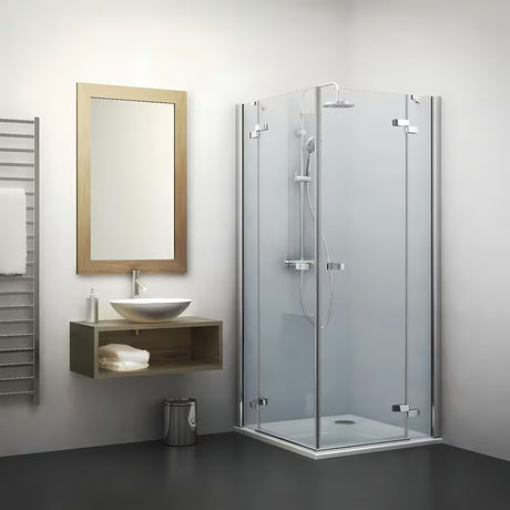 Brezokvirni tuš vrata Roth Elegant Line 80 cm v sijaj kromu s prozornim steklom, desna izvedba.