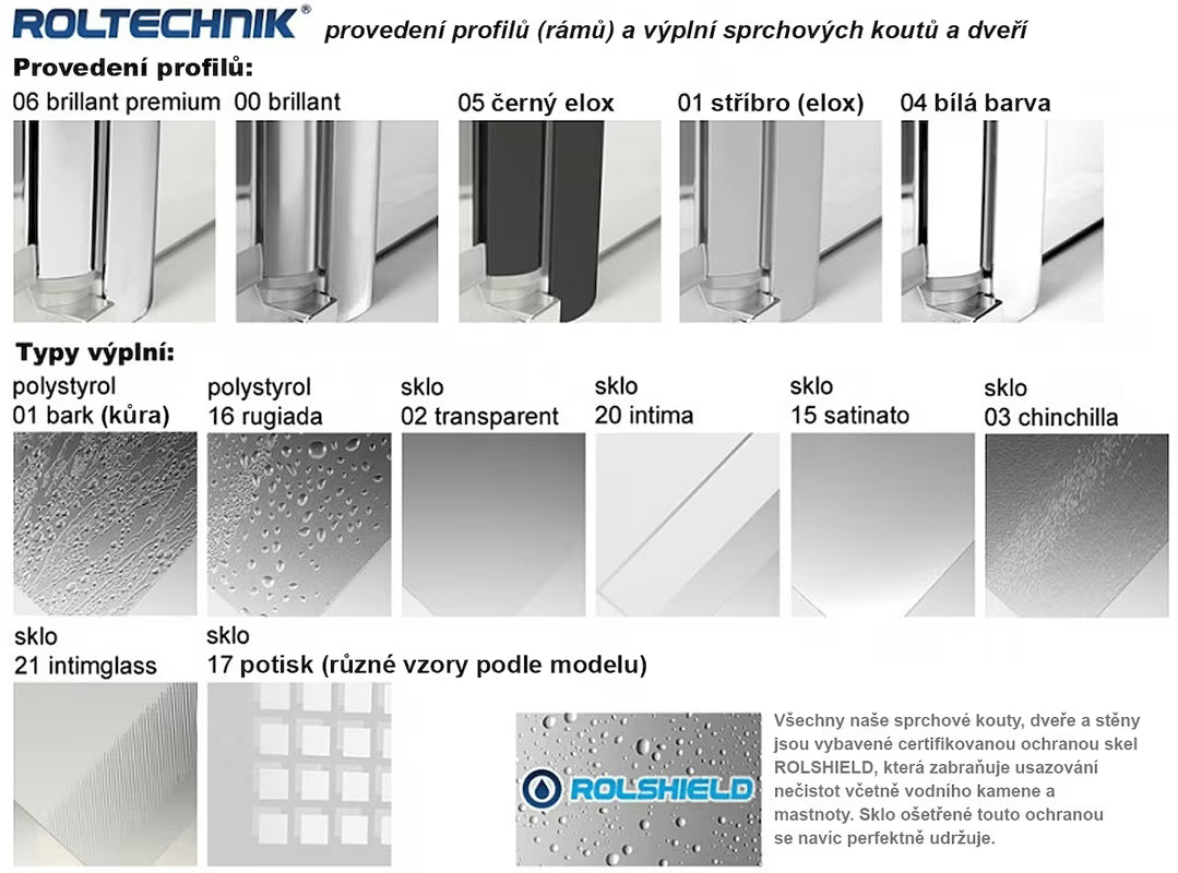 Roth Elegant Line tuš vrata 110 cm u sjajnom kromu, lijeva izvedba, prozirno staklo bez dekora