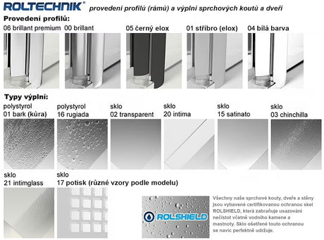 Bezokvirni tuš vrata Roth Elegant Line 80 cm u sjajnom kromu s prozirnim staklom, desna izvedba.
