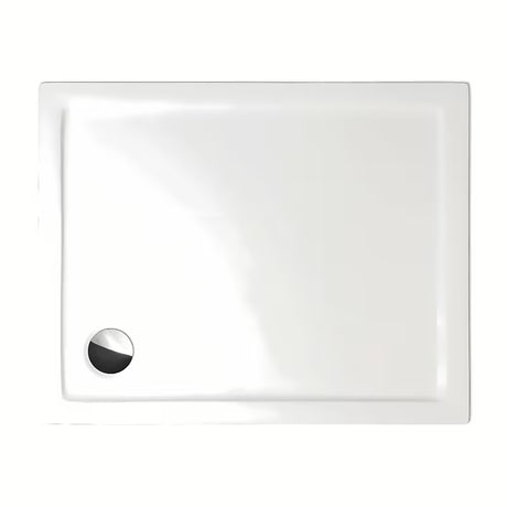 Pravokotna tuš kad Roth Flat Kvadro 80x90 cm iz belega akrila z nizkim vstopom