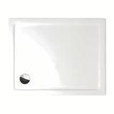 Pravokotna tuš kad Roth Flat Kvadro 80x90 cm od bijelog akrila s niskim ulazom