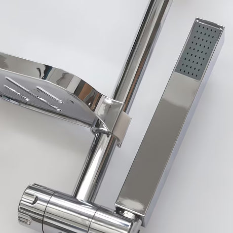 Tušni sistem Roth Florida Combi s jednoručnom slavinom u izvedbi chrome s ručnim i nadglavnim tušem.