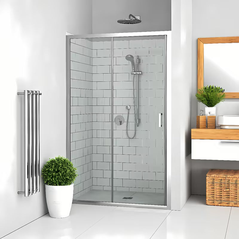 Drsno tuš vrata Roth Lega Line 130 cm v sijajnem kromu s prozornim steklom