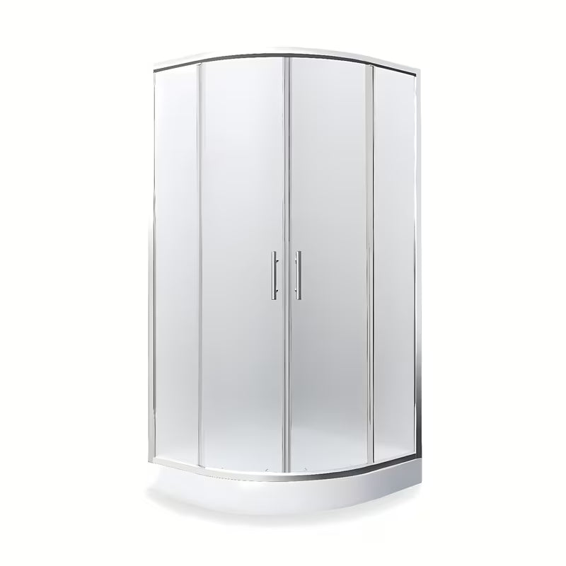 Polkrožna tuš kabina Roth Project 90 x 90 cm s kliznim vratima i mat staklom u sjajnom kromu