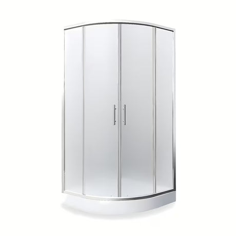 Polkrožna tuš kabina Roth Project 90 x 90 cm s kliznim vratima i mat staklom u sjajnom kromu