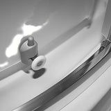 Polkrožna tuš kabina Roth Project 90 x 90 cm s kliznim vratima i mat staklom u sjajnom kromu