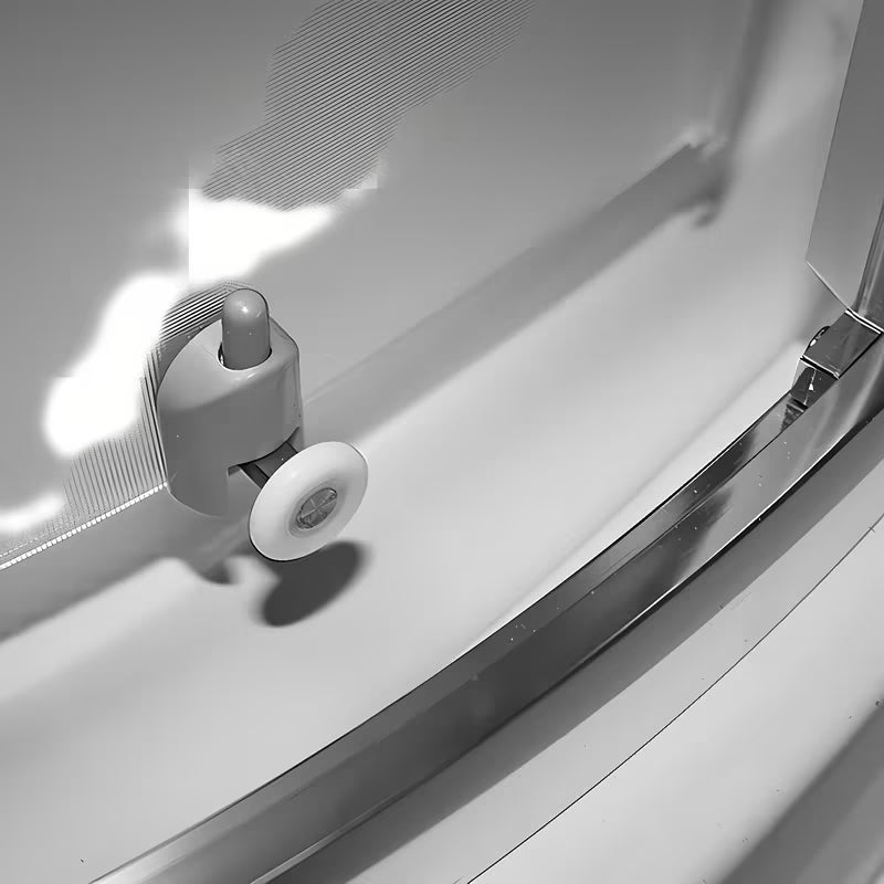 Polkrožna tuš kabina Roth Project 90 x 90 cm s kliznim vratima i mat staklom u sjajnom kromu