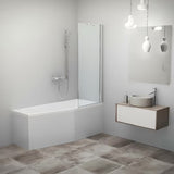 Fiksna stena za kopalno kad Roth Pxv1 152x70 cm s prozornim steklom in kromiranim profilom