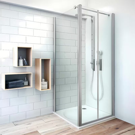 Bočna stena za tuš vrata Roth Tower Line 90 cm u mat kromu s prozirnim staklom