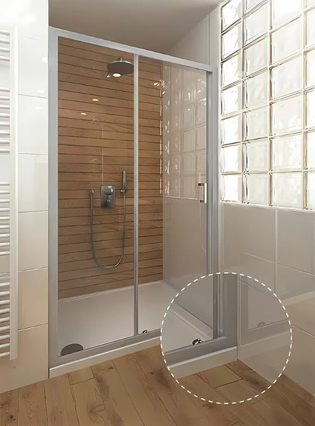 Bočna stena za tuš vrata Roth Tower Line 90 cm u mat kromu s prozirnim staklom