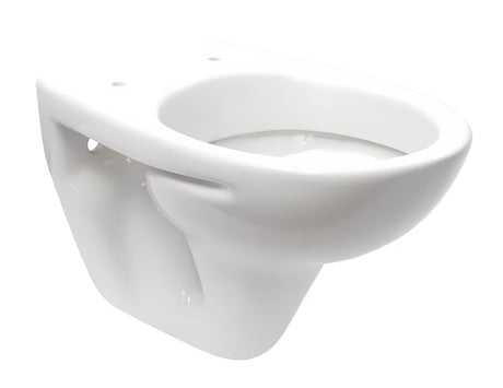 Bel viseča WC školjka S-Line Pro iz sijajne keramike z zadnjim odtokom