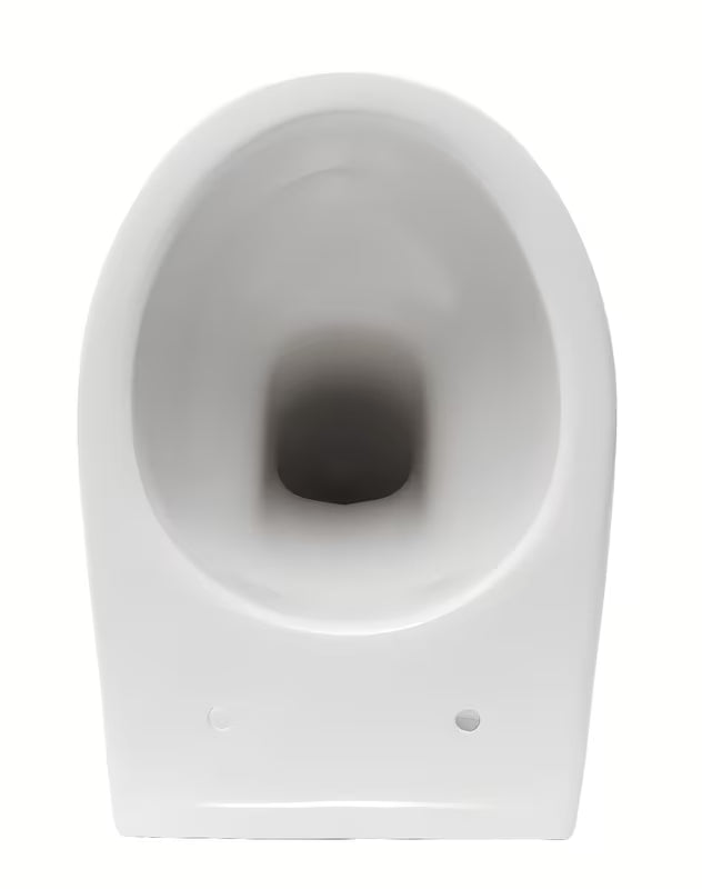 Bel viseča WC školjka S-Line Pro iz sijajne keramike z zadnjim odtokom