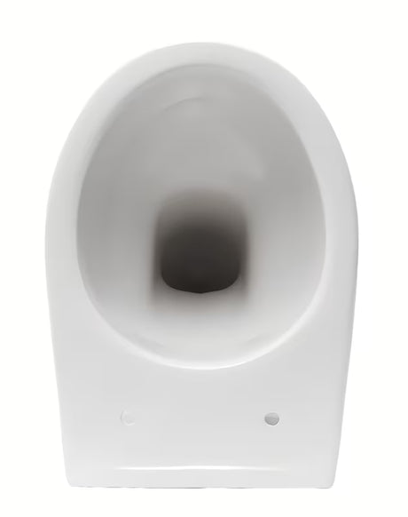Bel viseča WC školjka S-Line Pro iz sijajne keramike z zadnjim odtokom