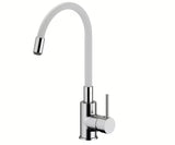 S-Line enoročna armatura za pomivalno korito bijela/krom sa silikonskim fleksibilnim vratom