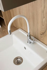 S-Line enoročna armatura za pomivalno korito bijela/krom sa silikonskim fleksibilnim vratom