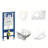 Viseči WC set S-Line Pro z modulom Geberit Duofix, sedežem URBAN in belim tipkalom Sigma 01