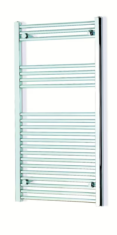 Kombiniran kopalniški radiator S-Line 600 x 1118 mm v krom izvedbi z ravnim profilom.