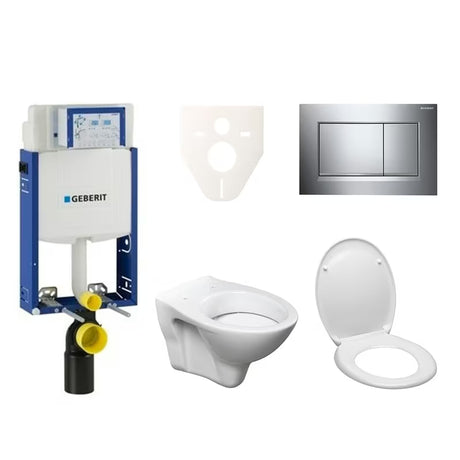 Viseči WC set S-Line Pro z modulom Geberit Kombifix, s tipko Sigma 30 in sedežem WC školjka