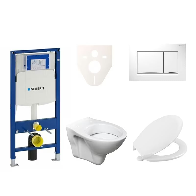 Viseči WC set S-Line Pro z modulom Geberit Duofix, tipko Sigma 30 in sedežem URBAN.
