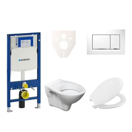 Viseči WC set S-Line Pro z modulom Geberit Duofix, tipko Sigma 30 in sedežem URBAN.