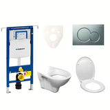 Viseči WC set S-Line Pro z modulom Geberit Duofix, s tipko Sigma 01 in sedežem WC školjka
