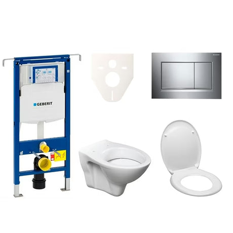 Viseči WC set S-Line Pro z modulom Geberit Duofix, tipko Sigma 30 in sedežem WC školjka