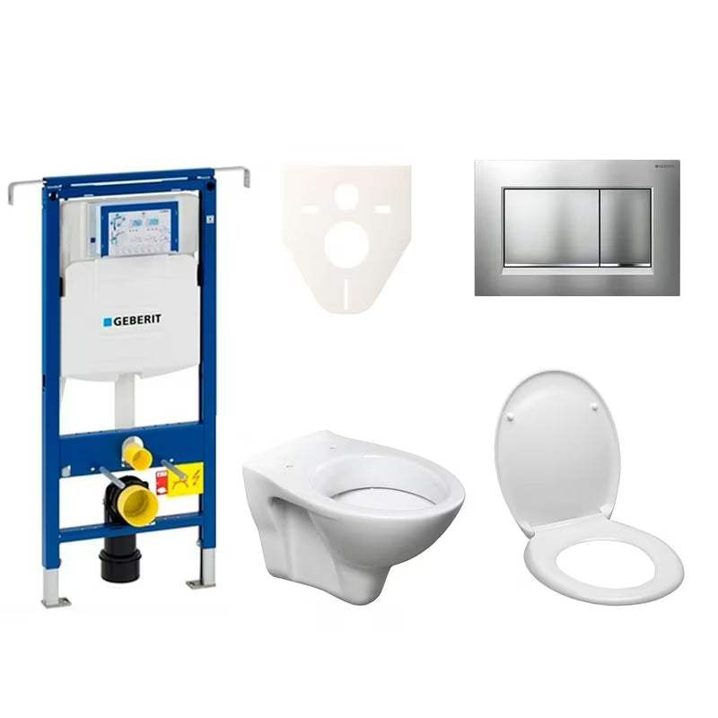 Viseči WC set S-Line Pro z modulom Geberit Duofix, s sedežem in tipko Sigma 30