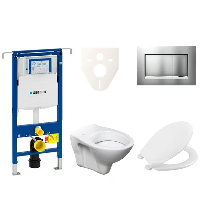 Viseči WC set S-Line Pro z modulom Geberit Duofix, sedežem URBAN in tipko Sigma 30.